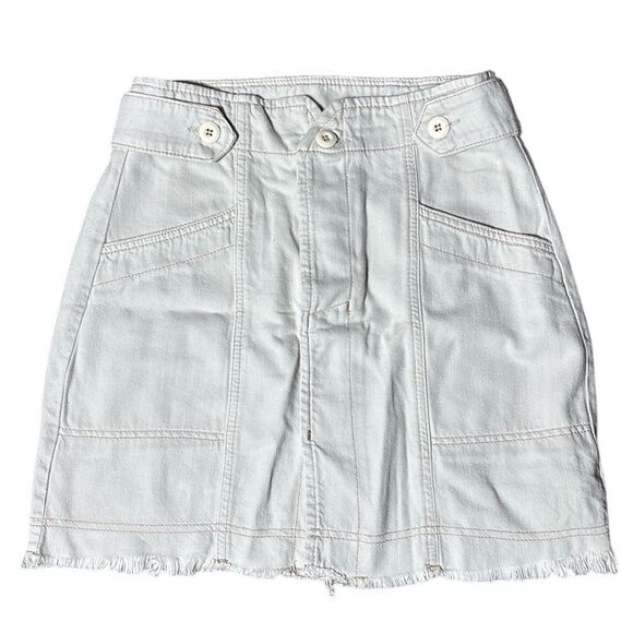 Free people alpha utility mini skirt frayed new 8 salt - Picture 1 of 6